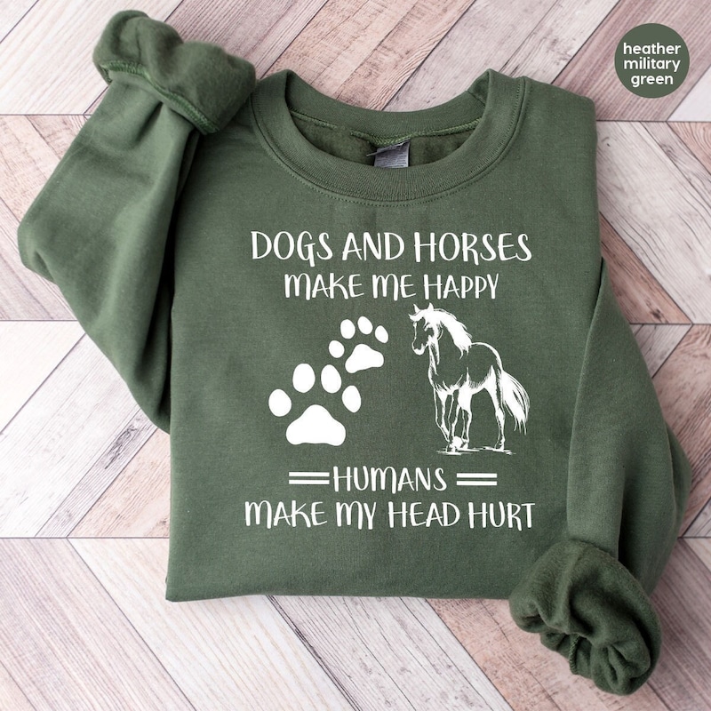 Horse Love Sweatshirt, Country Girl Long Sleeve TShirt, Southern Hoodie, Horse Hooded, Dog Outfit, Dog Mom Gifts, Dogs And Horses Sweatshirt