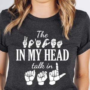 ASL Teacher Gift, Sign Language Tshirt, ASL Awareness T-Shirt, Deaf Community Shirt, American Sign Language Vneck Shirts, Motivational Gifts image 1