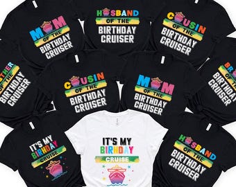 Birthday Cruise Family Matching Shirts, Group Vacation T-Shirts