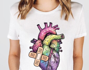 Heart Anatomy Shirt, Nurse Shirt, Anatomy Shirt, Cardiac Nurse Shirt, Cardiologist Anatomical Heart Shirt, Nursing Student,Heart Nurse Shirt