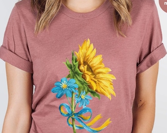 Ukraine Shirt, Ukraine Sunflower Graphic Tees, Ukrainian Crewneck Sweatshirt, Ukraine Flag TShirts, Ukrainian Gifts, Stand with Ukraine Tee