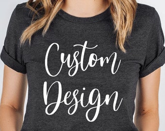 Custom Unisex T-Shirt, Personalized Text Apparel, Women V-Neck Shirt