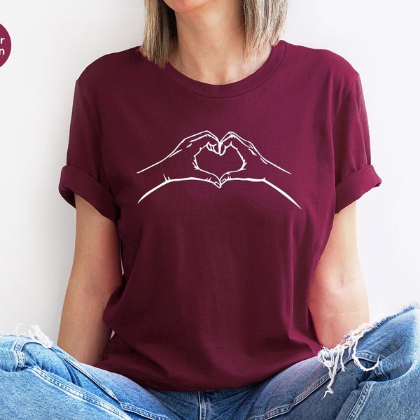 Heart Shaped Hands Valentines Day, Valentines Day Gift, Valentines Day Sweatshirt, Gift for Him, Gift for Her, Happy Valentines Gifts Shirt