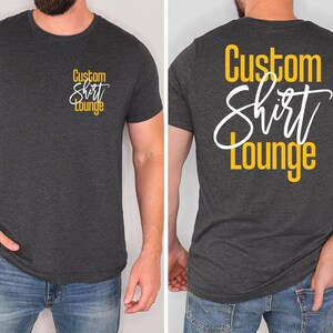 Custom Logo Design Shirt, Wholesale Business Logo Tee, 2 Sided Bulk Personalized Shirt, Customized Company Logo Gift, Brand Logo Vneck Shirt image 6