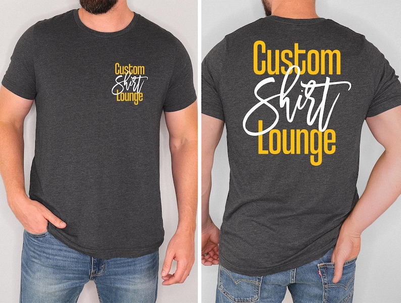 Custom Logo Design Shirt, Wholesale Business Logo Tee, 2 Sided Bulk Personalized Shirt, Customized Company Logo Gift, Brand Logo Vneck Shirt image 6