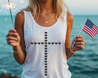 Cross Christian Faith Shirt, Spiritual Tank Top, Religious Gathering Apparel, Trendy Christian Streetwear, Unisex Youth Shirt