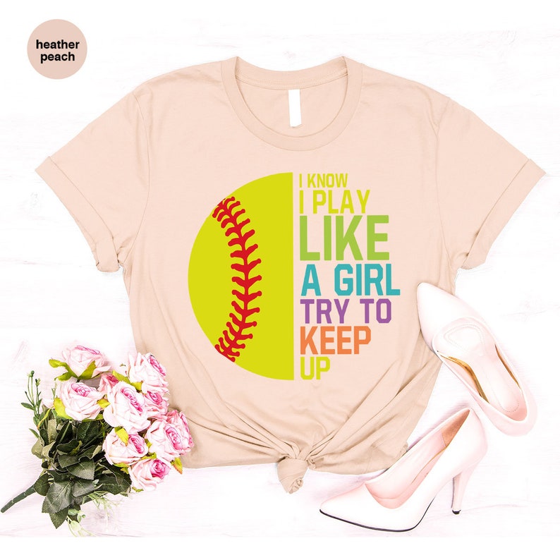 Softball Girl Power Shirt: Funny Softball Team Tee Bild 4