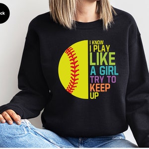 Softball Girl Power Shirt: Funny Softball Team Tee Bild 7