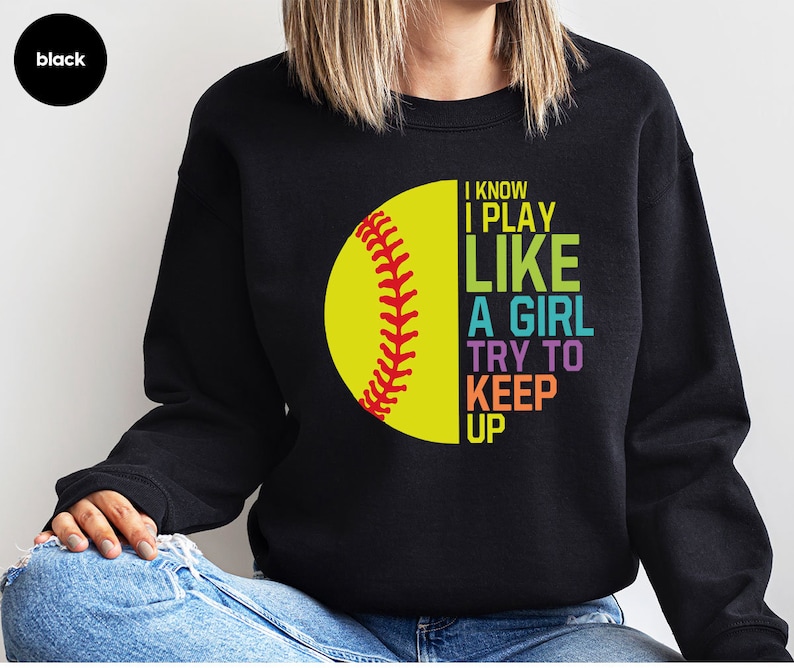 Softball Girl Power Shirt: Funny Softball Team Tee Bild 7