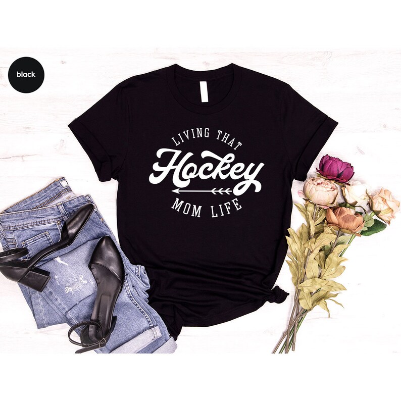 Hockey Mom Shirt, Hockey Gifts for Mom, Hockey Mom Sweatshirt, Living That Hockey Mom Life Tshirt, Hockey Mama Clothing image 4
