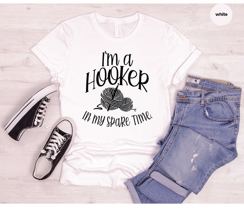 Funny Crochet Shirt, Knitting Gift for Mom, Crocheter Outfit, Embroidered Look Tee image 3