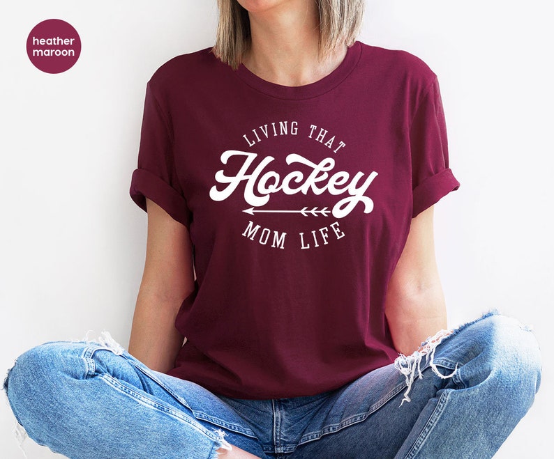 Hockey Mom Shirt, Hockey Gifts for Mom, Hockey Mom Sweatshirt, Living That Hockey Mom Life Tshirt, Hockey Mama Clothing image 6