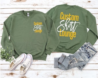 Custom Logo Design Sweatshirt, Customizable Company Logo Gifts, Bulk Personalized Shirt, Your Business Logo Tees, Double Sided Logo Design