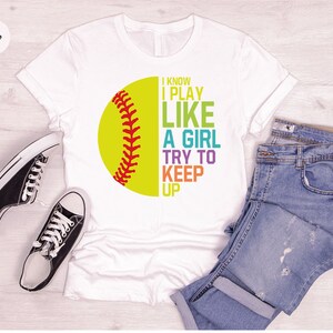 Softball Girl Power Shirt: Funny Softball Team Tee Bild 3