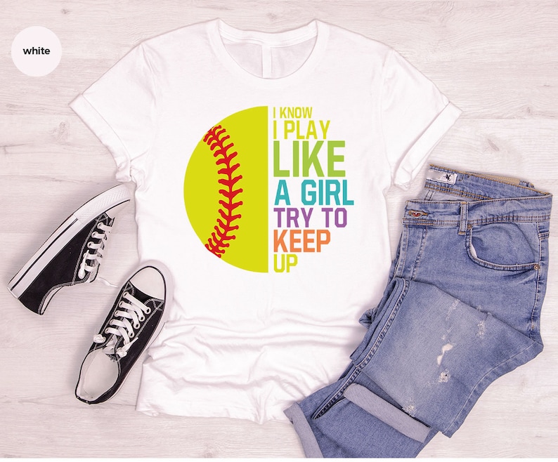 Softball Girl Power Shirt: Funny Softball Team Tee Bild 3