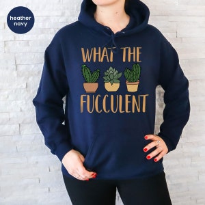 Succulent Sweatshirt, Plant Crewneck Sweatshirt, Funny Succulent Graphic Tees, Sarcastic Cactus Shirt, What The Fucculent T-Shirt image 3