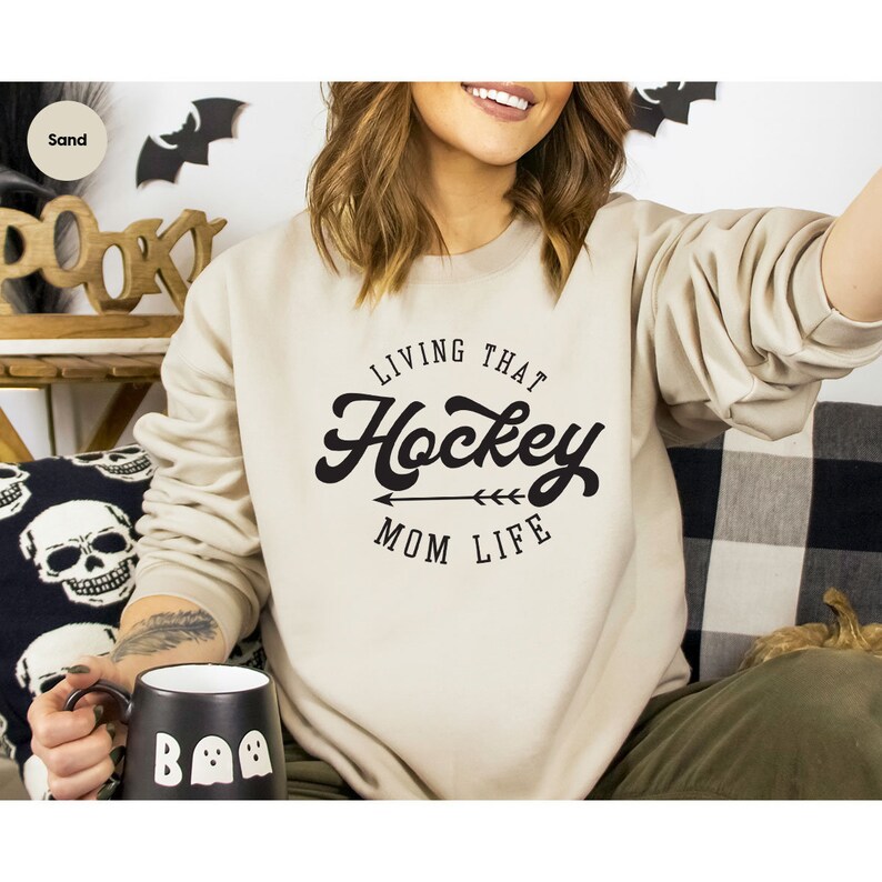Hockey Mom Shirt, Hockey Gifts for Mom, Hockey Mom Sweatshirt, Living That Hockey Mom Life Tshirt, Hockey Mama Clothing image 7