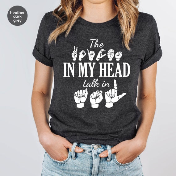 ASL Teacher Gift, Sign Language Tshirt, ASL Awareness T-Shirt, Deaf Community Shirt, American Sign Language Vneck Shirts, Motivational Gifts