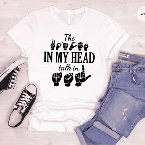 ASL Teacher Gift, Sign Language Tshirt, ASL Awareness T-Shirt, Deaf Community Shirt, American Sign Language Vneck Shirts, Motivational Gifts image 3