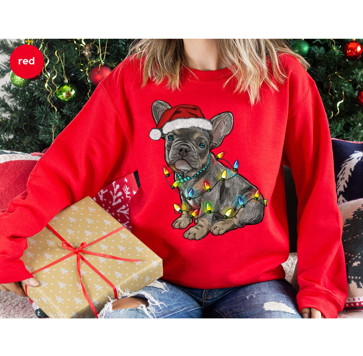 Discover Christmas French Bulldog Sweatshirt