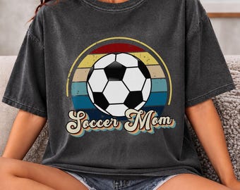 Comfort Colors® Retro Soccer Mom Shirt, Vintage Game Day Tank Top, Soccer Mama Gift, Sports Mom Apparel, Mother's Day Team Spirit Gift