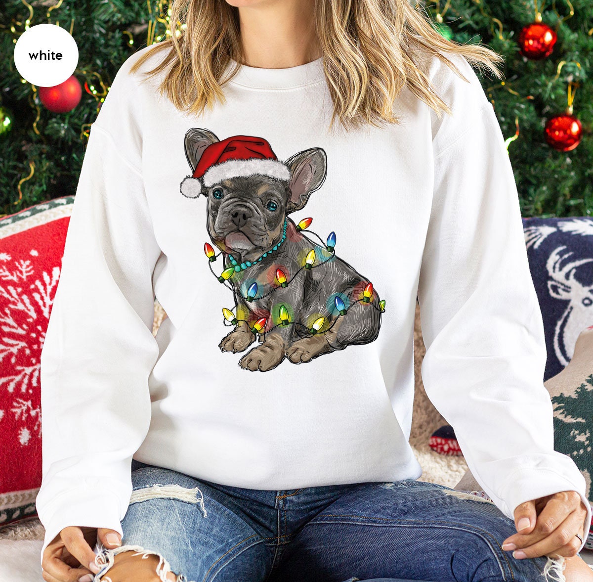 Discover Christmas French Bulldog Mom Sweatshirt