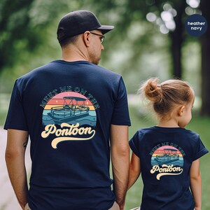 Vintage Pontoon Shirt, Pontoon Captain Gift, Boating Clothing, Lake Trip Clothes, Pontoon Graphic Tees, Cute Vneck TShirt, Retro Boat Outfit image 7