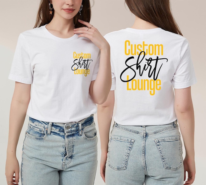 Custom Logo Design Shirt, Wholesale Business Logo Tee, 2 Sided Bulk Personalized Shirt, Customized Company Logo Gift, Brand Logo Vneck Shirt image 5