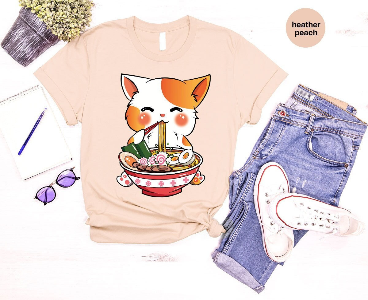 [RADINEO]★25SS★韓国人気★COZY CAT SHORT SLEEVE T-SHIRT Amazon.com: Anime Shirt For Men Women Kids Cat Ramen Noodles