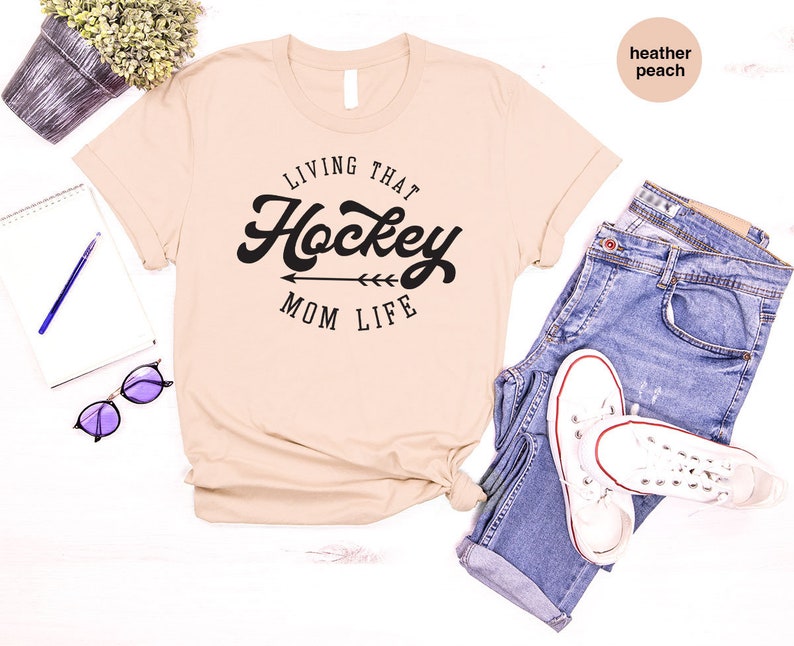 Hockey Mom Shirt, Hockey Gifts for Mom, Hockey Mom Sweatshirt, Living That Hockey Mom Life Tshirt, Hockey Mama Clothing image 3