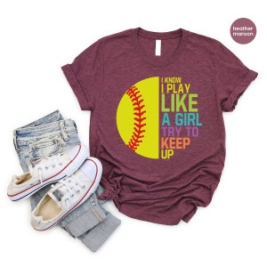 Softball Girl Power Shirt: Funny Softball Team Tee Bild 5