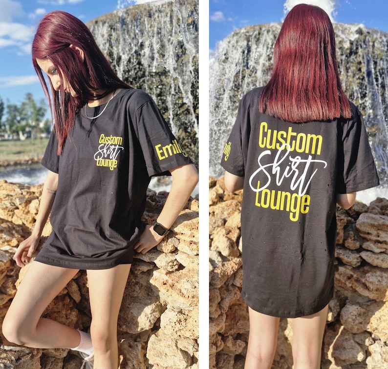 Custom Logo Design Shirt, Wholesale Business Logo Tee, 2 Sided Bulk Personalized Shirt, Customized Company Logo Gift, Brand Logo Vneck Shirt image 4