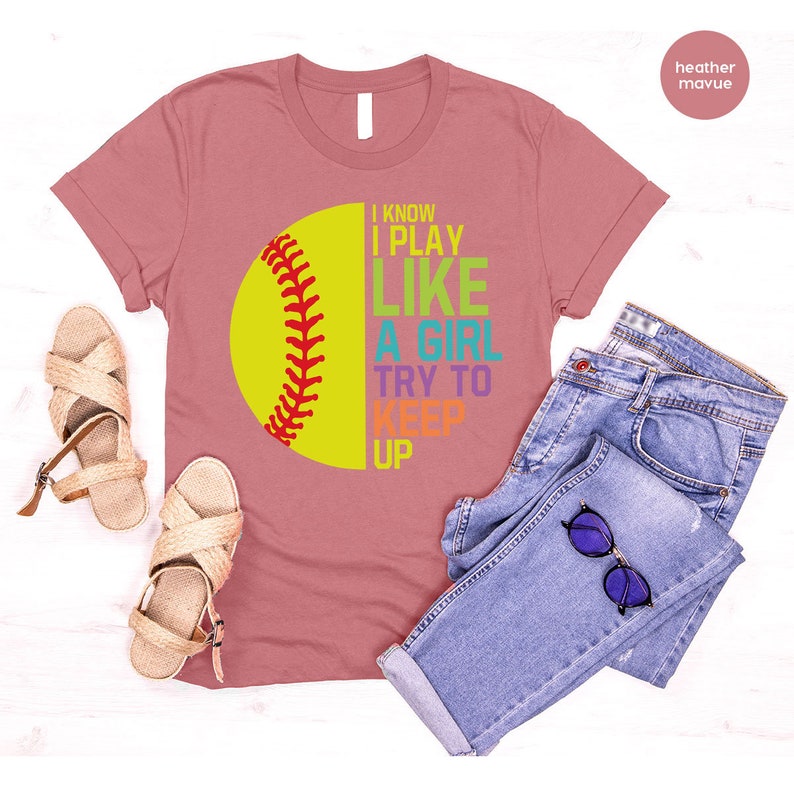 Softball Girl Power Shirt: Funny Softball Team Tee Bild 6