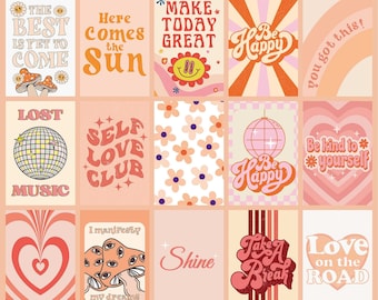 100 pcs Groovy Pastel Aesthetic, Pastel Pink Photo Collage Prints, Pastel wall, high resolution prints, Danish Pastel Art (Digital Download)