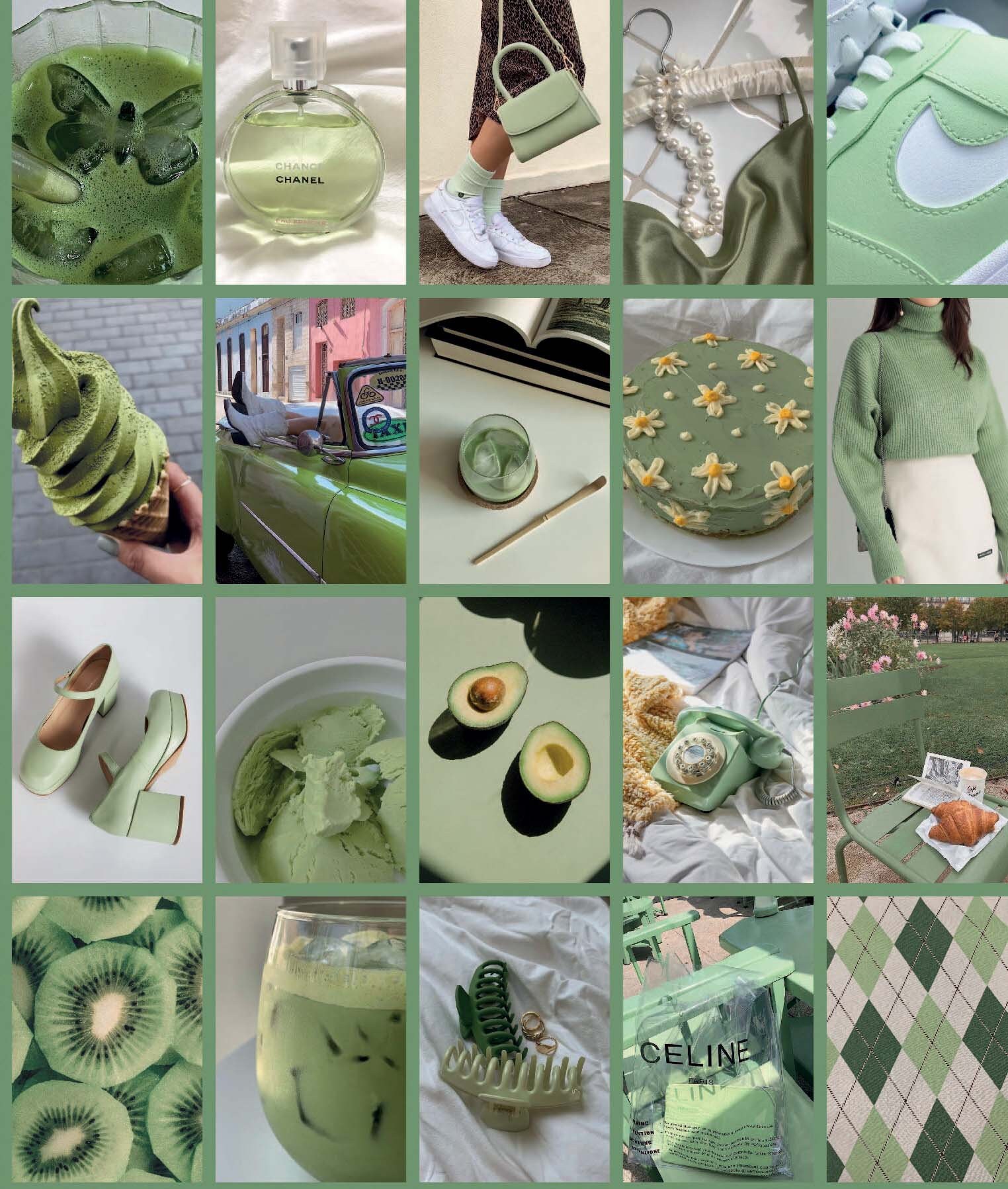 100pcs Sage Green Wall Collage Kit Boho Aesthetic Soft - Etsy UK