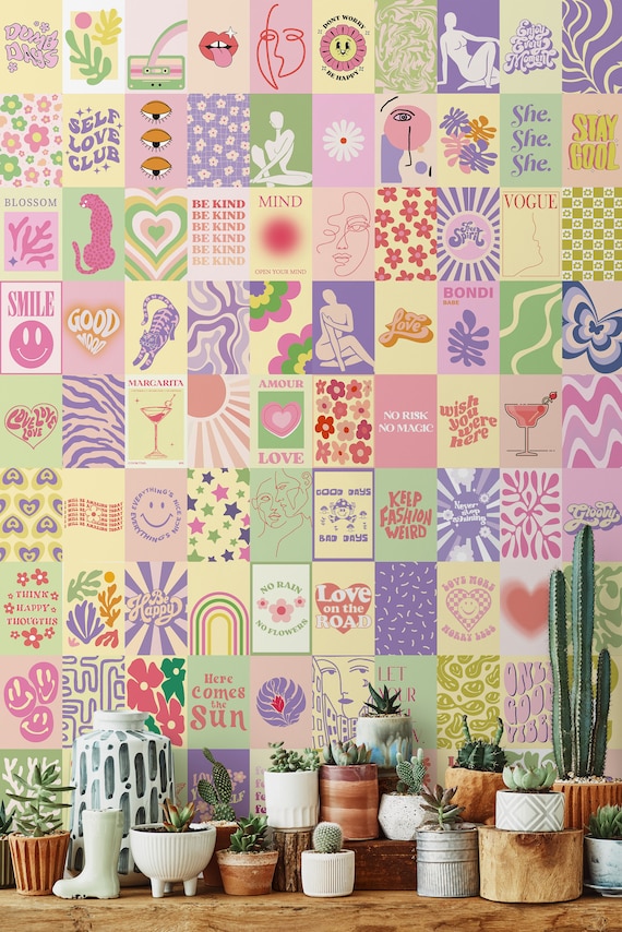 Funky Danish Pastel Aesthetic, Bedroom Decor Prints, Danish Room