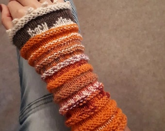 Warm Fingerlose Handschuhe Handstulpen Mädchen Damen Katze Pfote Stulpen Grau