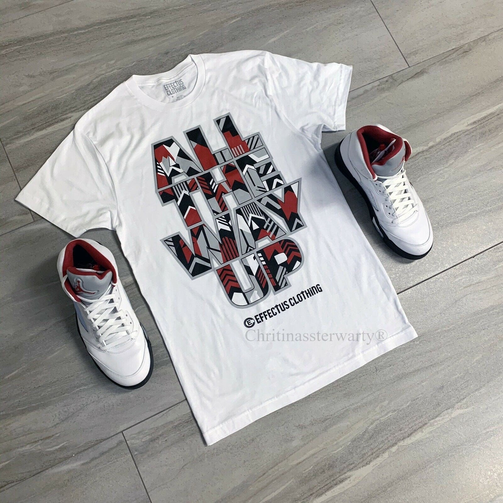 jordan retro 5 fire red t shirt