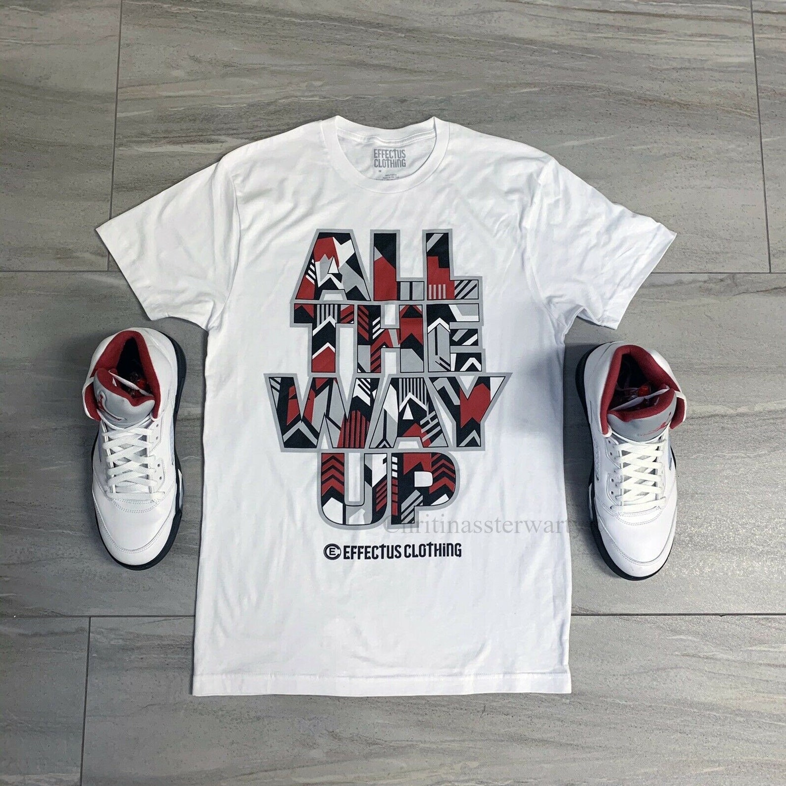 jordan retro 5 fire red t shirt