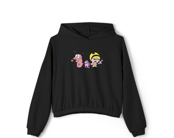 Nostalgic  Cartoon Women's Cinched Bottom Hoodie