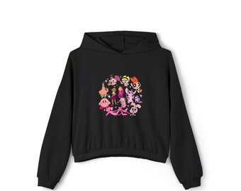 Cartoon Women's Cinched Bottom Hoodie