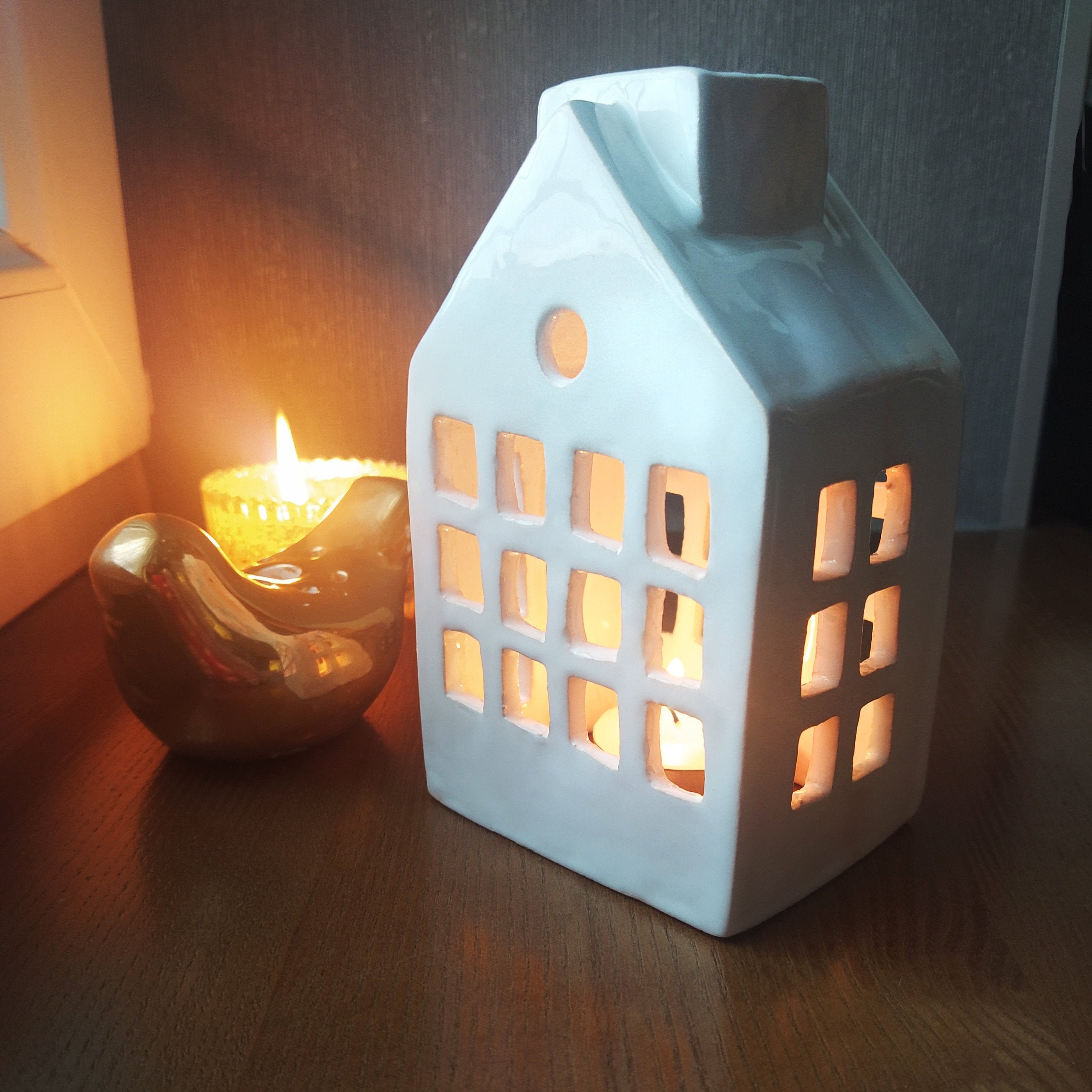 White Ceramic House Candle Holder / Handmade Minimalist Candle Etsy
