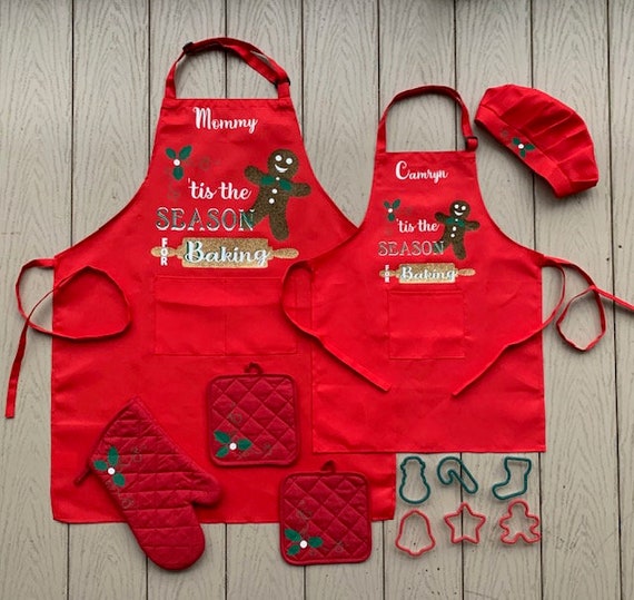 Personalized Christmas Apron 12 pc. Set Holiday Baking Set Etsy