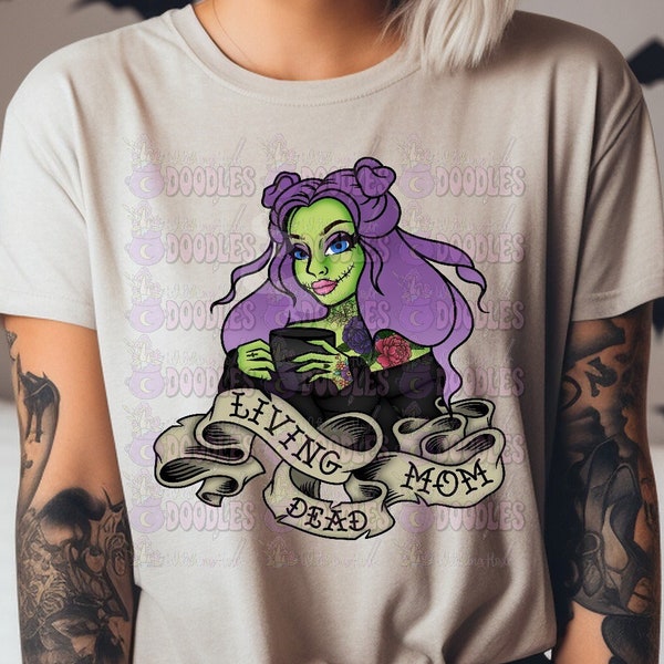 Living Dead Mom Shirt, Mother's Day Gift, Living Dead Girl, Mombie Tee, Zombie Halloween Shirt, Dead Tired Mom Shirt, Witchy Vibes