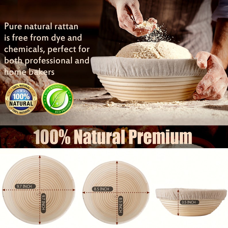 MOST COMPLETE Bread Proofing Baskets Set Of 2 Etsy