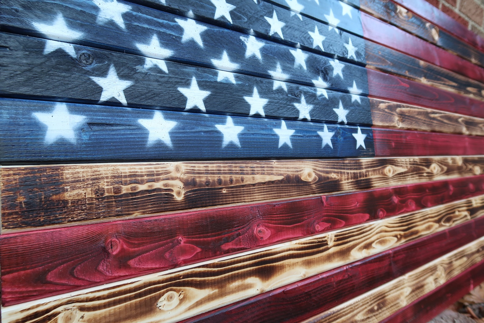 Rustic Wooden American Flag 48x26 Wood Flag Wall Etsy