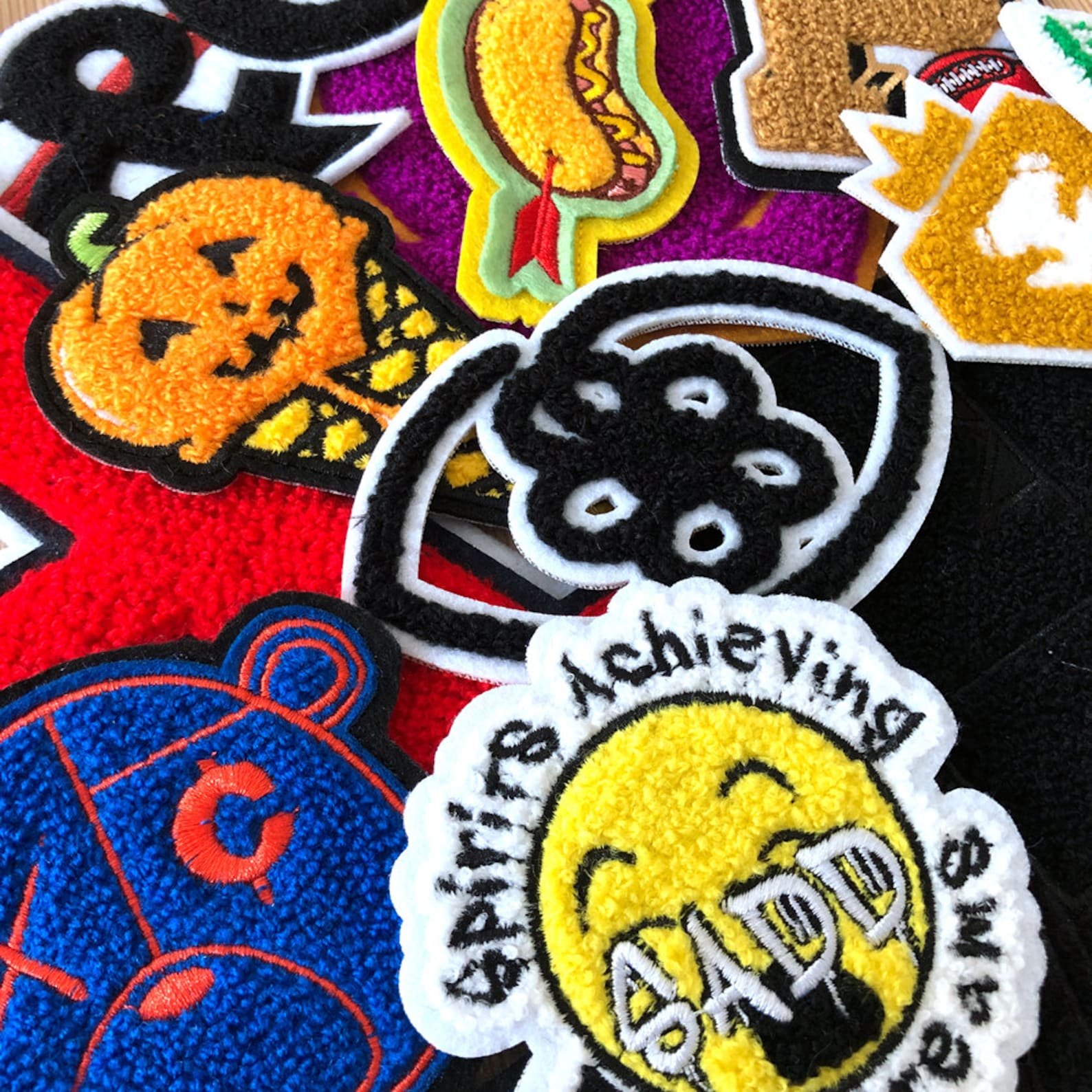 Custom Logo Chenille Patches Colourful Chenille Patch Etsy