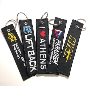Personalised Key Rings Custom Tactical Name Biker Keys, Jet Tag Keychain, DOUBLE-Sided