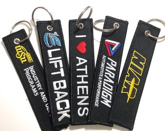 Personalised Key Rings Custom Tactical Name Biker Keys, Jet Tag Keychain, DOUBLE-Sided