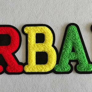 Chenille patches, custom chenille patches, custom iron on towel embroidery patch, chenille logo patch